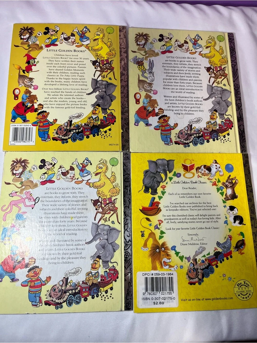Vintage Little Golden Books Lot 4 Dumbo Big Bird Three Bears Farm Animals